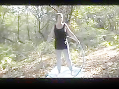 Sexy uk milf hoola hoop striptease