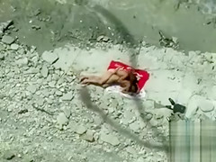 Nude beach day with a voyeur sex