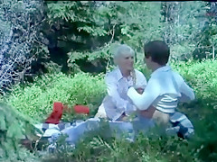 Horny amateur Blonde, Outdoor sex clip