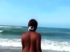 Interracial threesome with audience