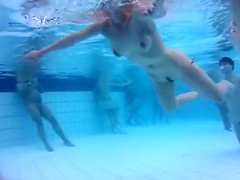 Nudist girl gets her pussy pounded in the pool