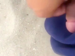 Jerking off a few feet from a bikini girl