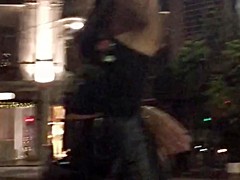 Latin girl - voyeur in bus stop