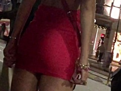 Latin girl - voyeur in bus stop