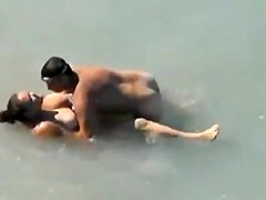Busty bbw caught fucking in the sea