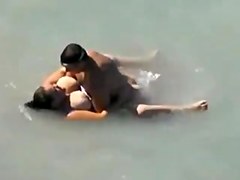 Busty bbw caught fucking in the sea