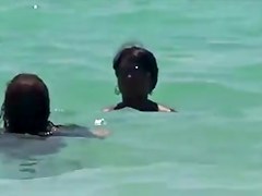 Candid Huge Black Bikini Beach Cleavage