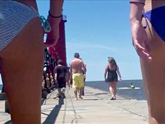 Candid Beach Bikini Butt Ass West Michigan Booty Tall Thin