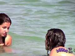 Two italian girls playing under the water