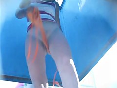 Young married woman gets changed