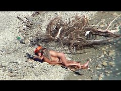Couple fucking on a public beach, while walking past people