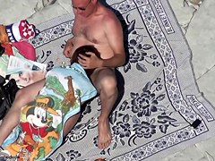 Mature suck cock at the nude beach
