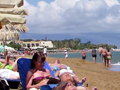 Babe caught topless in Agia Marina, Creta.