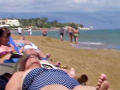 Babe caught topless in Agia Marina, Creta.