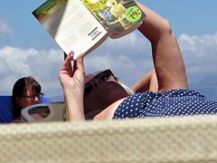 Babe caught topless in Agia Marina, Creta.