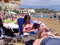 Babe caught topless in Agia Marina, Creta.