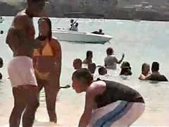 Busty Girl Wearing See-Through Bikini