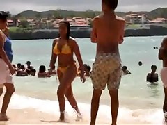 Busty Girl Wearing See-Through Bikini