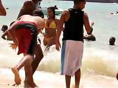 Busty Girl Wearing See-Through Bikini