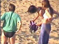 Changing at the beach