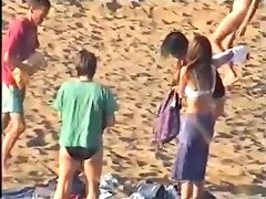 Changing at the beach