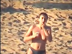 Changing at the beach