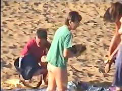 Changing at the beach