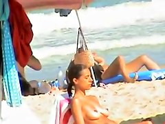 curly nudist out of sea