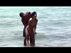 Stripped Beach - Cute Brunette Hair Legal Age Teenager Exhibition