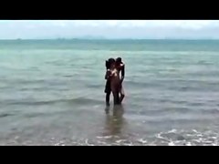 Stripped Beach - Cute Brunette Hair Legal Age Teenager Exhibition