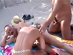 In Nature's Garb Beach - Public Handjobs with Pierced Nipps