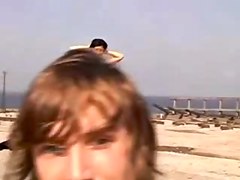 Naked Beach - Legal Age Teenager snatch with CIM Facial - self filmed