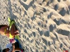 ASTOUNDING GREEK JUVENILE. YELLOW BIKINI AT THE BEACH TEASING US