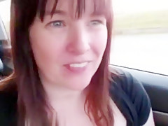 Milf in Stockings Hot Car Action