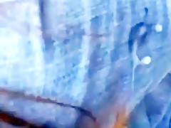 Bus stop flasher cums on girl