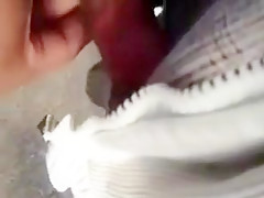 Bus stop flasher cums on girl