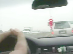 Blowjob in car on the highway