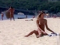 Skinny cutie is the hottest piece of ass on the beach