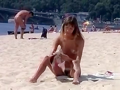 Skinny cutie is the hottest piece of ass on the beach
