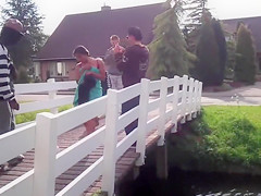 Chubby Brazilian chick takes a quick swim in the local river