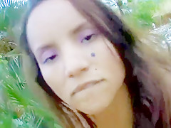 Skinny girl has sex with big guy