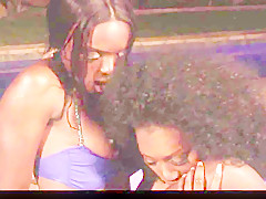 Hot lesbian pool sex