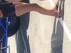 White thong in public