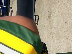 White thong in public