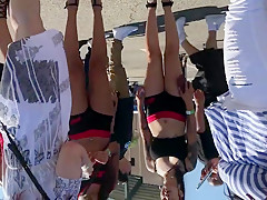 White thong in public