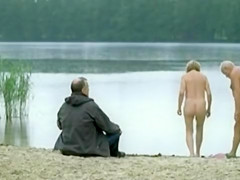 Nudist colony sex scene with hot kissing