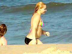 Candid beack bikini pawg bubble butt jiggle hula hoop 2