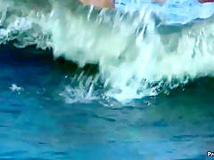 Candid bikini college girl beach pawg bubble butt hula hoop