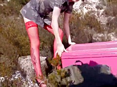 Girl from french army gets sharp sex