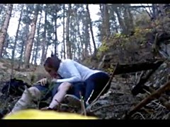 Fucked in woods girl lets boyfriend cum inside